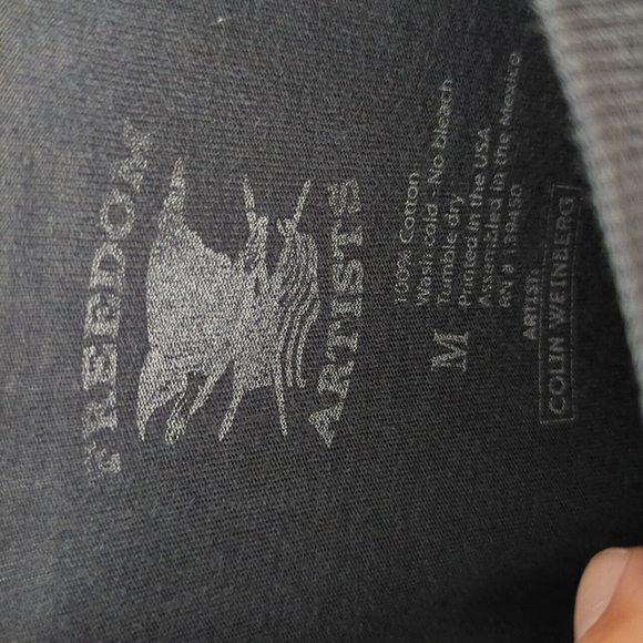 Freedom Artist black tee with cactus art (Made in USA) - Picture 3 of 3